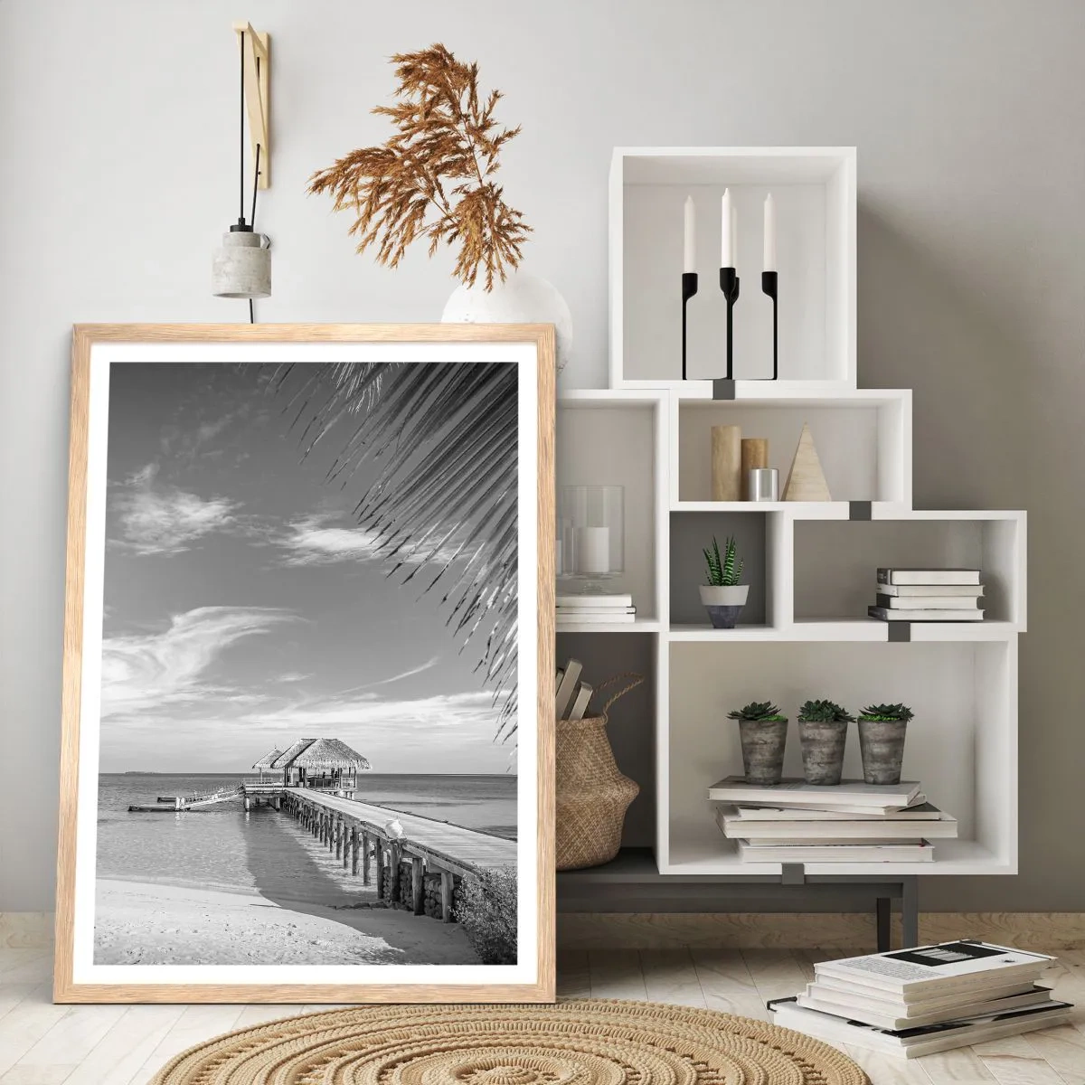 Plakat i ramme af lyst egetræ - Et minde eller en drøm? - 61x91 cm