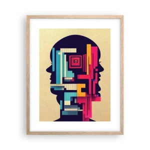 Plakat i ramme af lyst egetræ - Nye slips - 40x50 cm