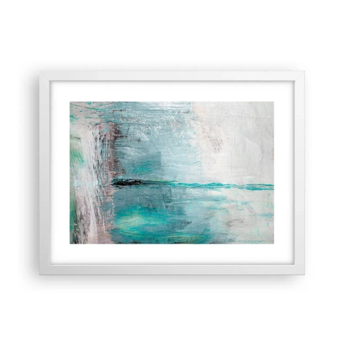 Plakat i hvid ramme - Horisontalt med blå farve - 40x30 cm