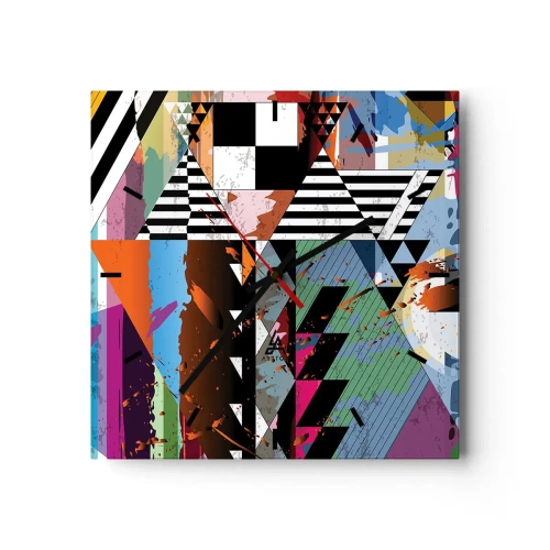 Vægur, Uret - Geometrisk og organisk - 30x30 cm