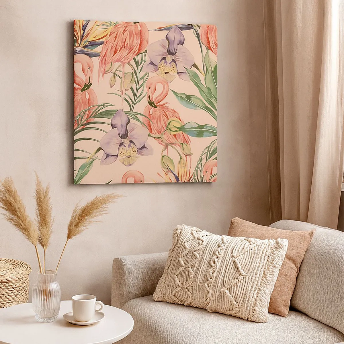 Lærredstryk - Billede på lærred - Lyserød blomstret ballet - 30x30 cm