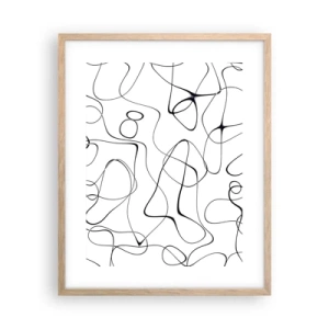 Plakat i ramme af lyst egetræ - Livets veje, skæbnens omskiftelser - 40x50 cm