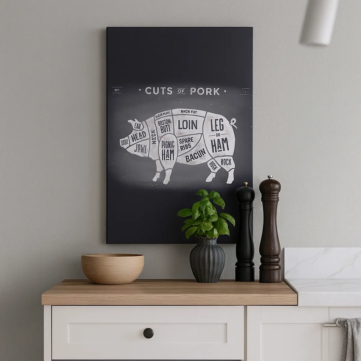 Lærredstryk - Billede på lærred - Slagterens grundbog - 50x70 cm