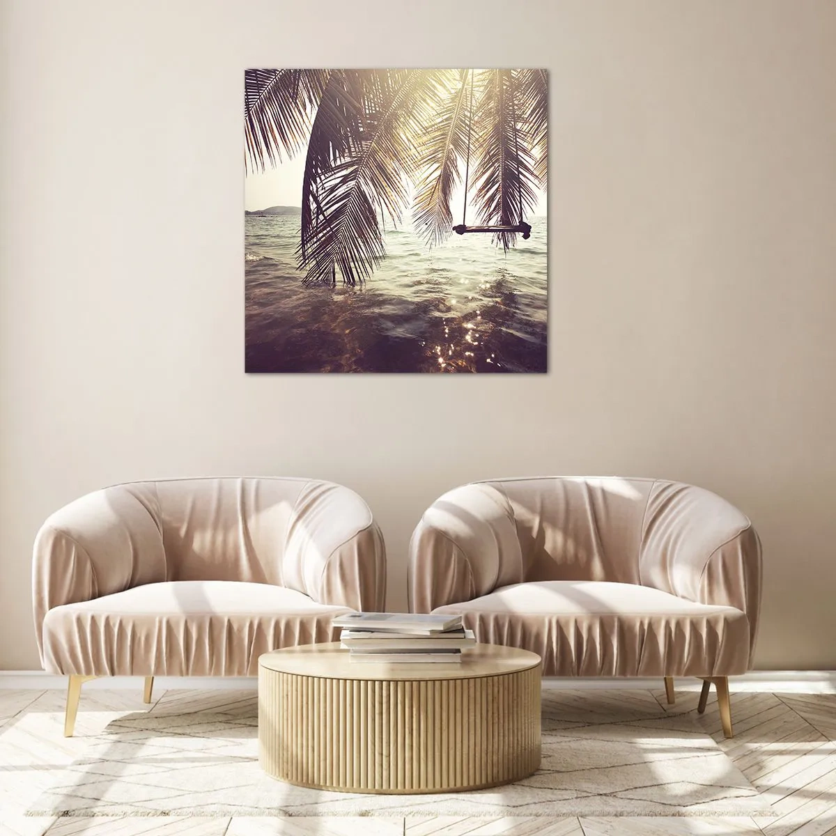 Billede på glas - Du kan svæve i skyerne efter behag - 60x60 cm