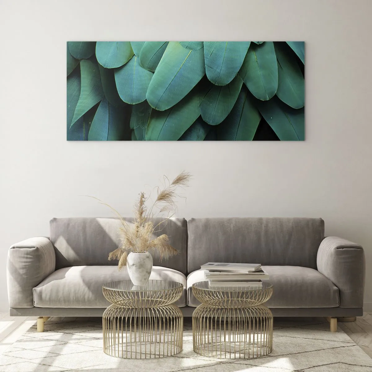 Billede på glas - Papegøjenaturens præcision - 100x40 cm