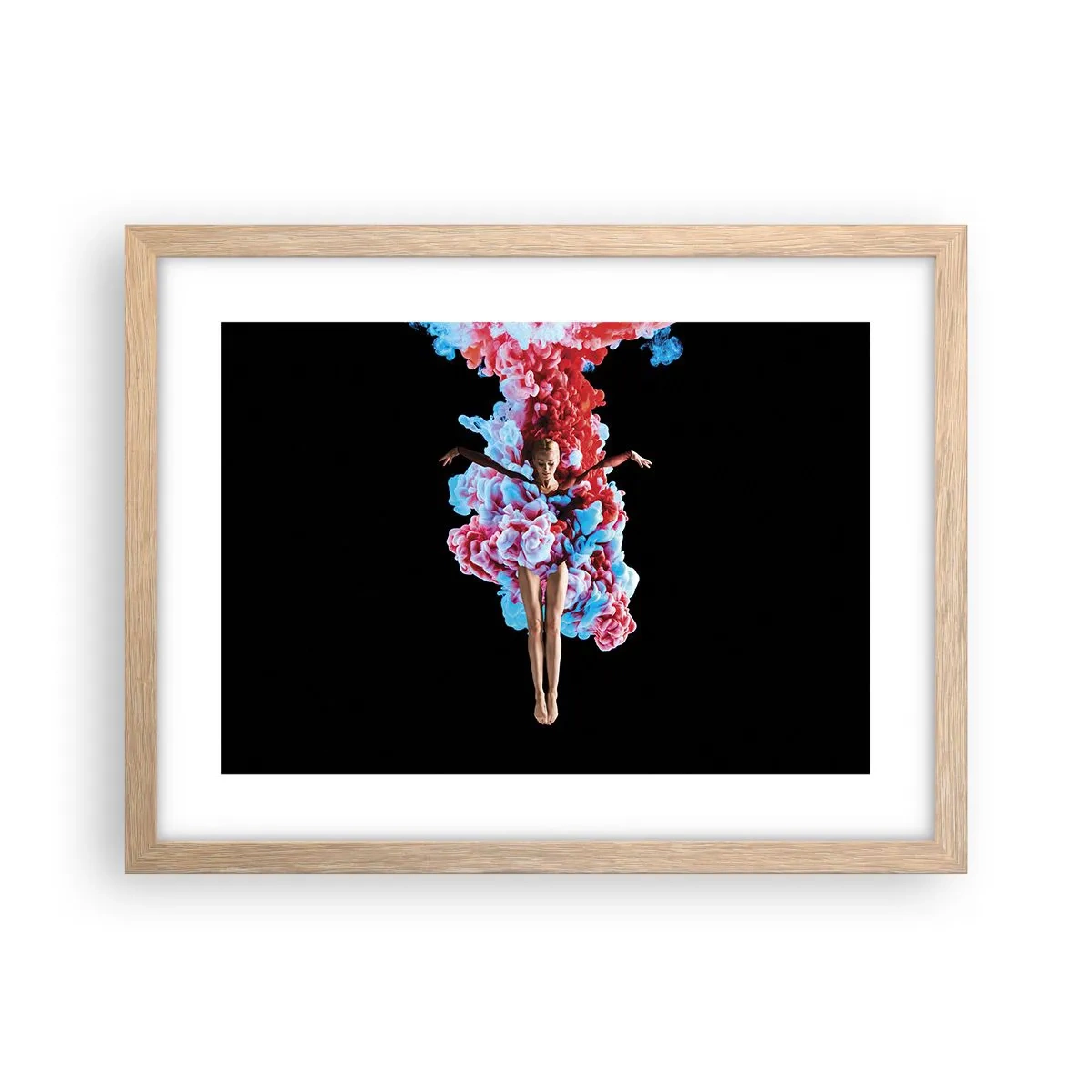 Plakat i ramme af lyst egetræ - I fuld blomstring - 40x30 cm