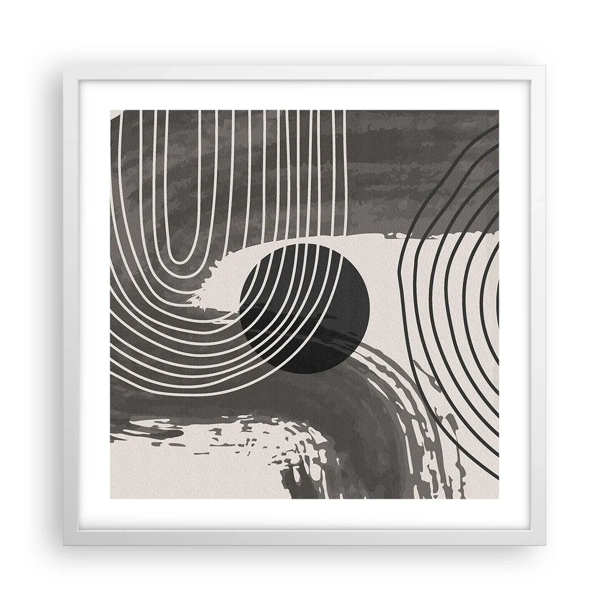 Plakat i hvid ramme - Oval vinder - 50x50 cm
