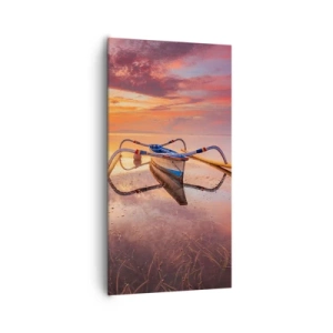 Lærredstryk - Billede på lærred - Roen ved en tropisk aften - 65x120 cm