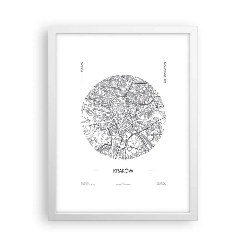 Plakat i hvid ramme - Krakows anatomi - 30x40 cm