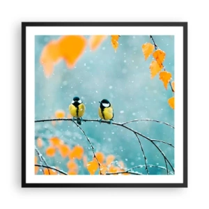 Plakat i sort ramme - Sladder om fugle - 60x60 cm