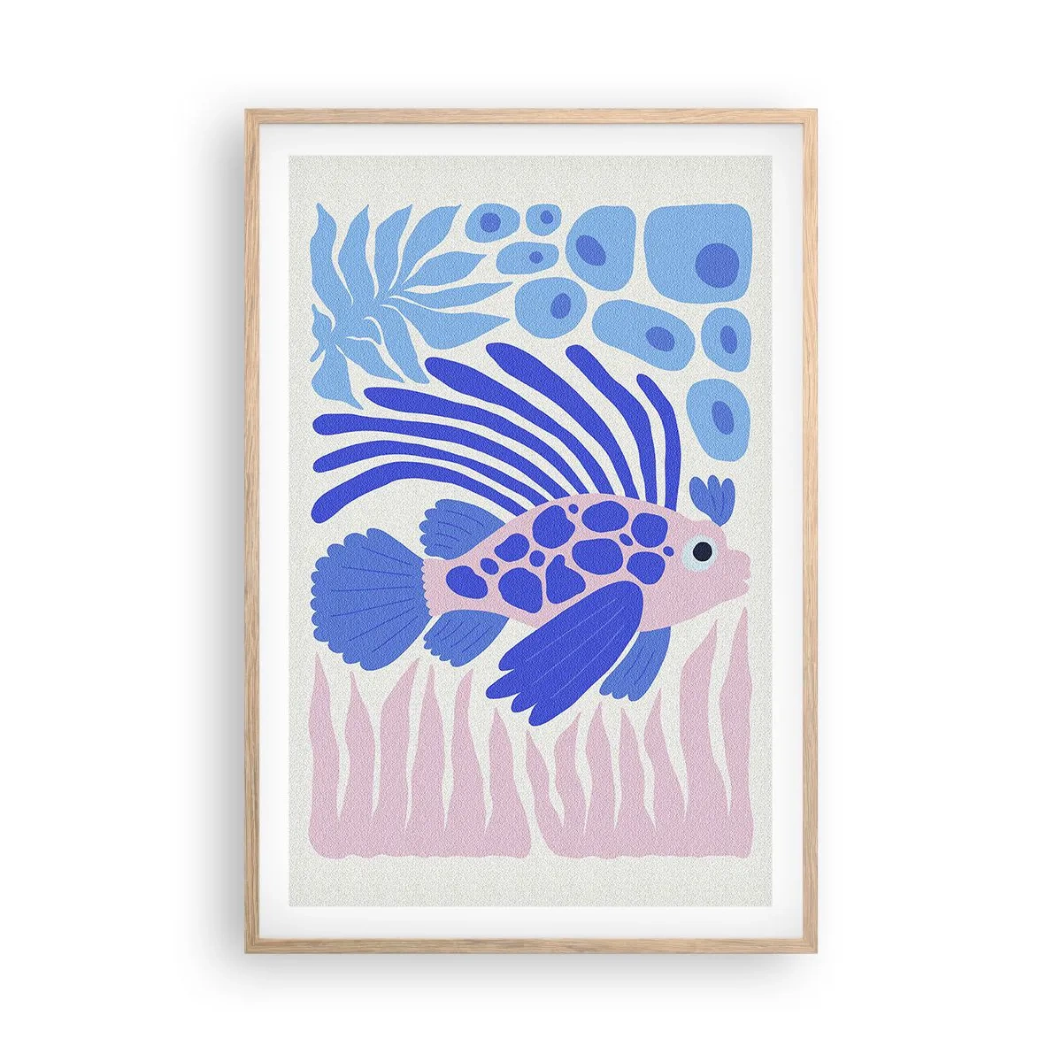 Plakat i ramme af lyst egetræ - I dit rette element - 61x91 cm