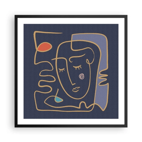 Plakat i sort ramme - I drømmerier - 60x60 cm