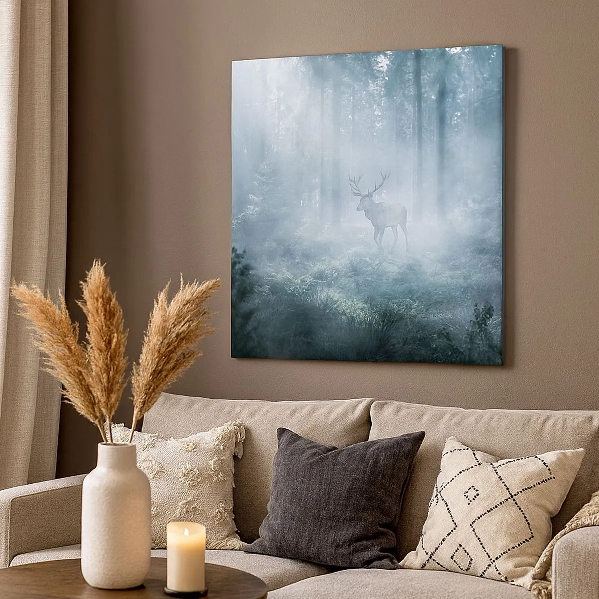 Lærredstryk - Billede på lærred - Morgenvandring rundt på godset - 30x30 cm