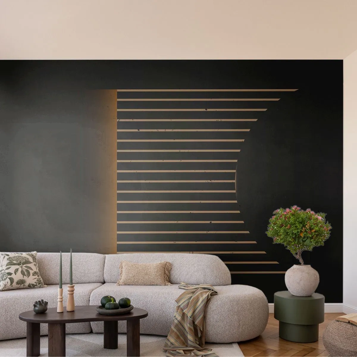 Fototapet Standard Eco - Udforsk mørket - Abstraktion, Stykke, Lineart - 350x256 cm