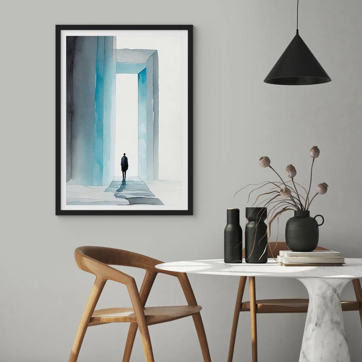 Plakat i sort ramme - Lev uden grænser - 30x40 cm