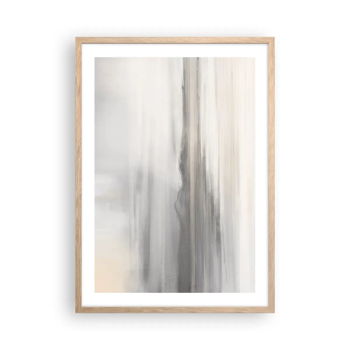 Plakat i ramme af lyst egetræ - En tankevækkende afstand - 50x70 cm