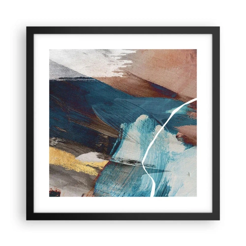 Plakat i sort ramme - Med flair og energi - 40x40 cm