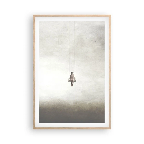 Plakat i ramme af lyst egetræ - Barnet i os selv - 61x91 cm