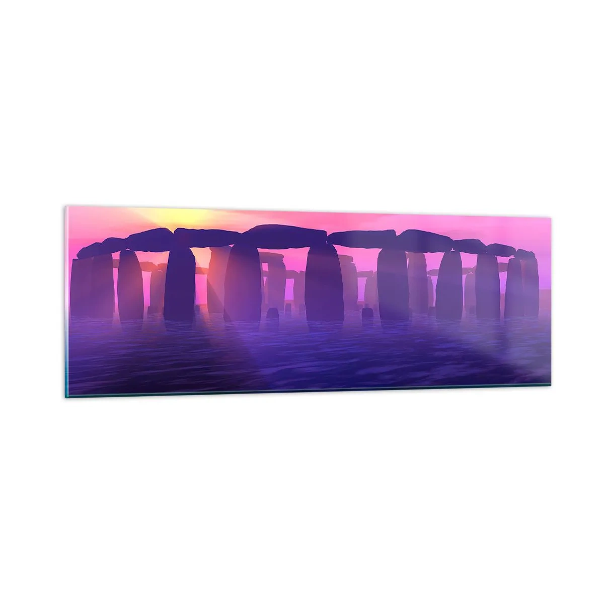 Billede på glas - Mystik ved daggry i tågen - 90x30 cm