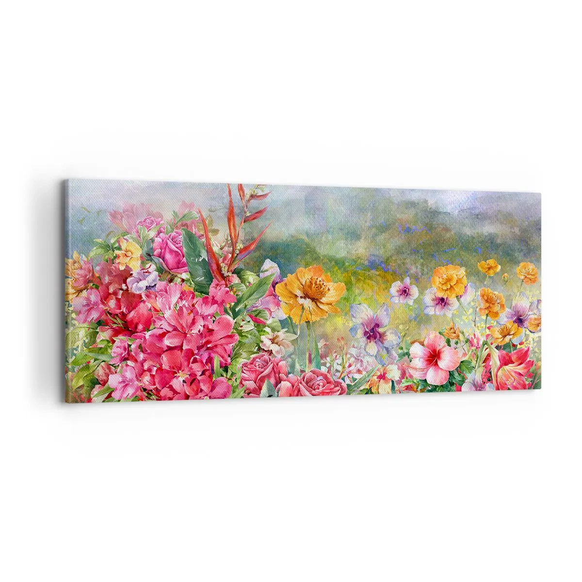Lærredstryk - Billede på lærred - En have, der er gået amok - 100x40 cm