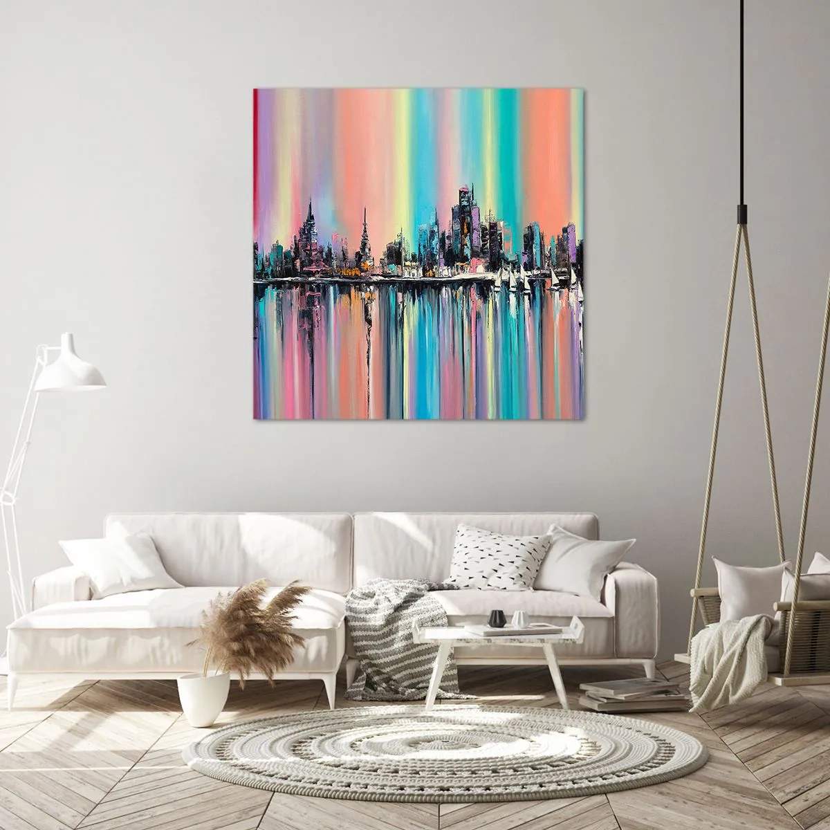 Lærredstryk - Billede på lærred - Skinne nattens lys - 70x70 cm