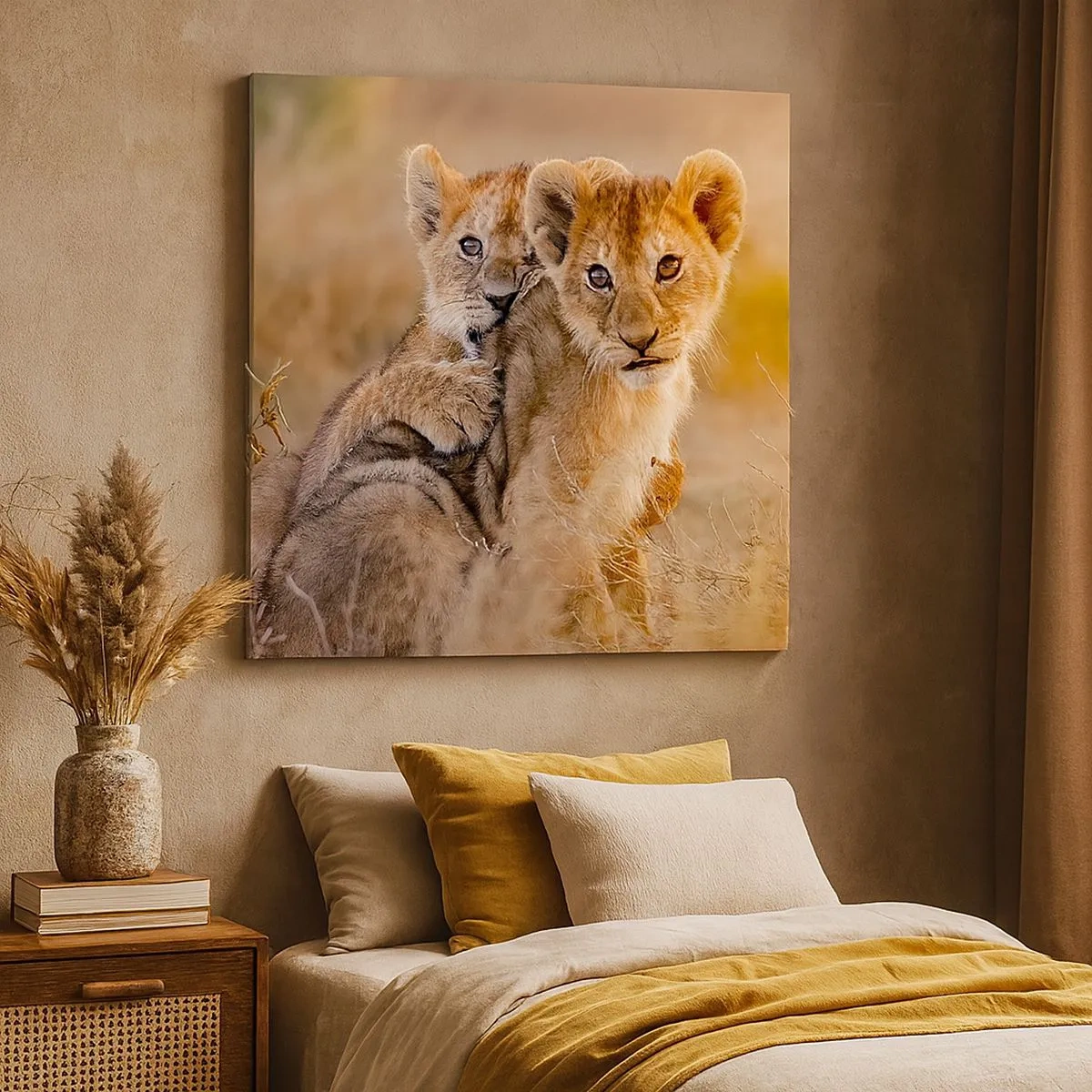 Lærredstryk - Billede på lærred - Forstyr ikke! Vi har det sjovt - 30x30 cm