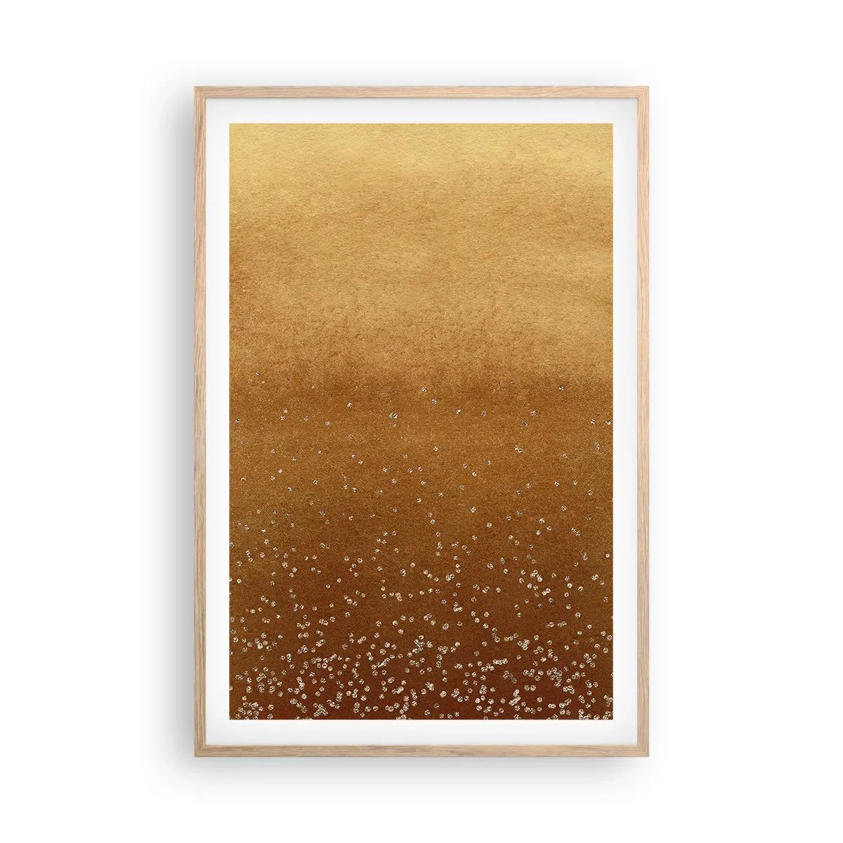 Plakat i ramme af lyst egetræ - Lysets fødsel - 61x91 cm