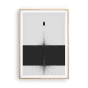 Plakat i ramme af lyst egetræ - Lige til sagen - 70x100 cm