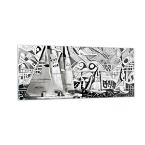 Billede på glas - Mellem bølgerne - 100x40 cm