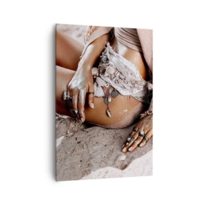 Lærredstryk - Billede på lærred - Kastet ud af bølgerne? - 70x100 cm