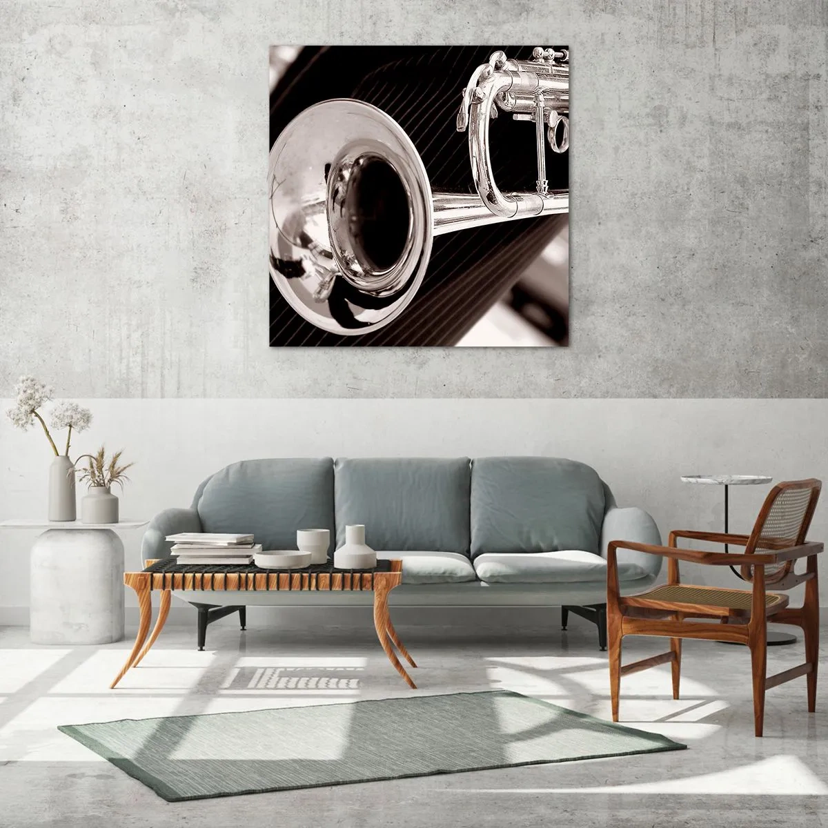 Billede på glas - En musikalsk rejse til 1930'erne. - 40x40 cm