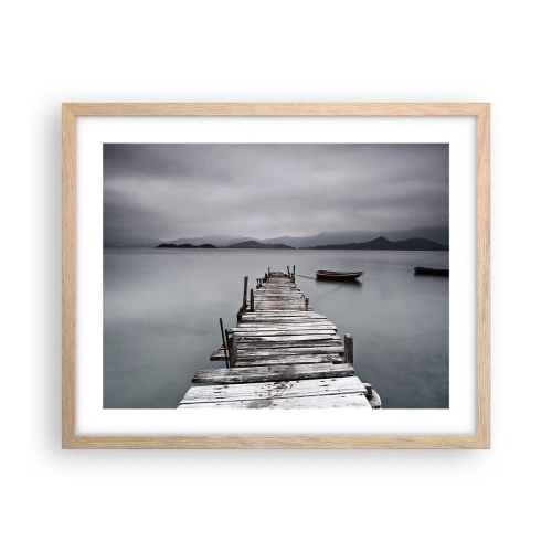 Plakat i ramme af lyst egetræ - Du kan tage af sted i morgen - 50x40 cm