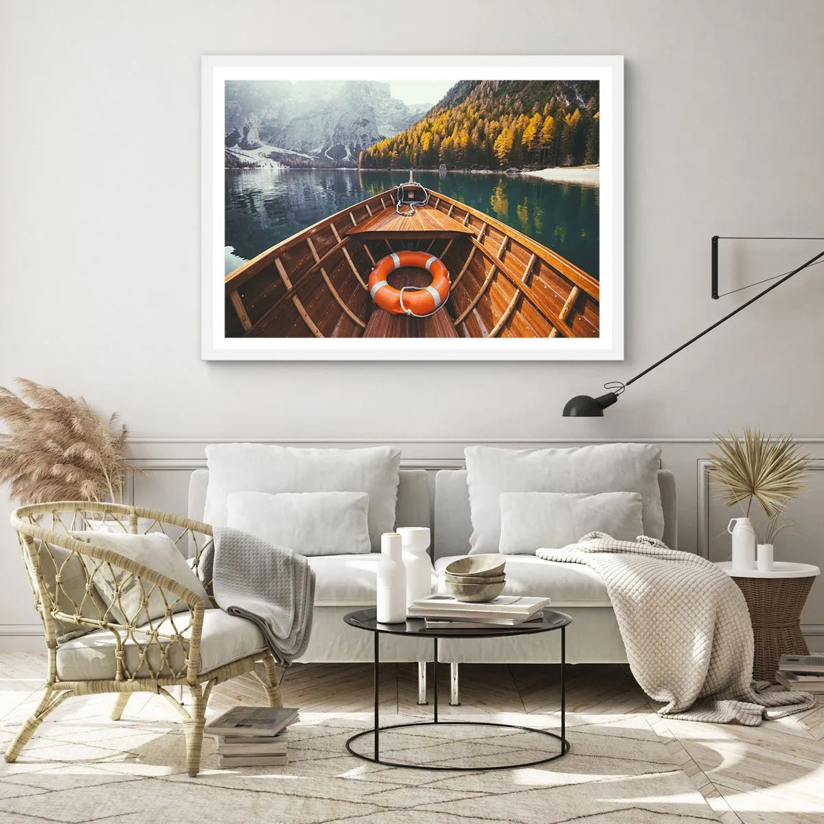 Plakat i hvid ramme - Bjergtur - 50x40 cm