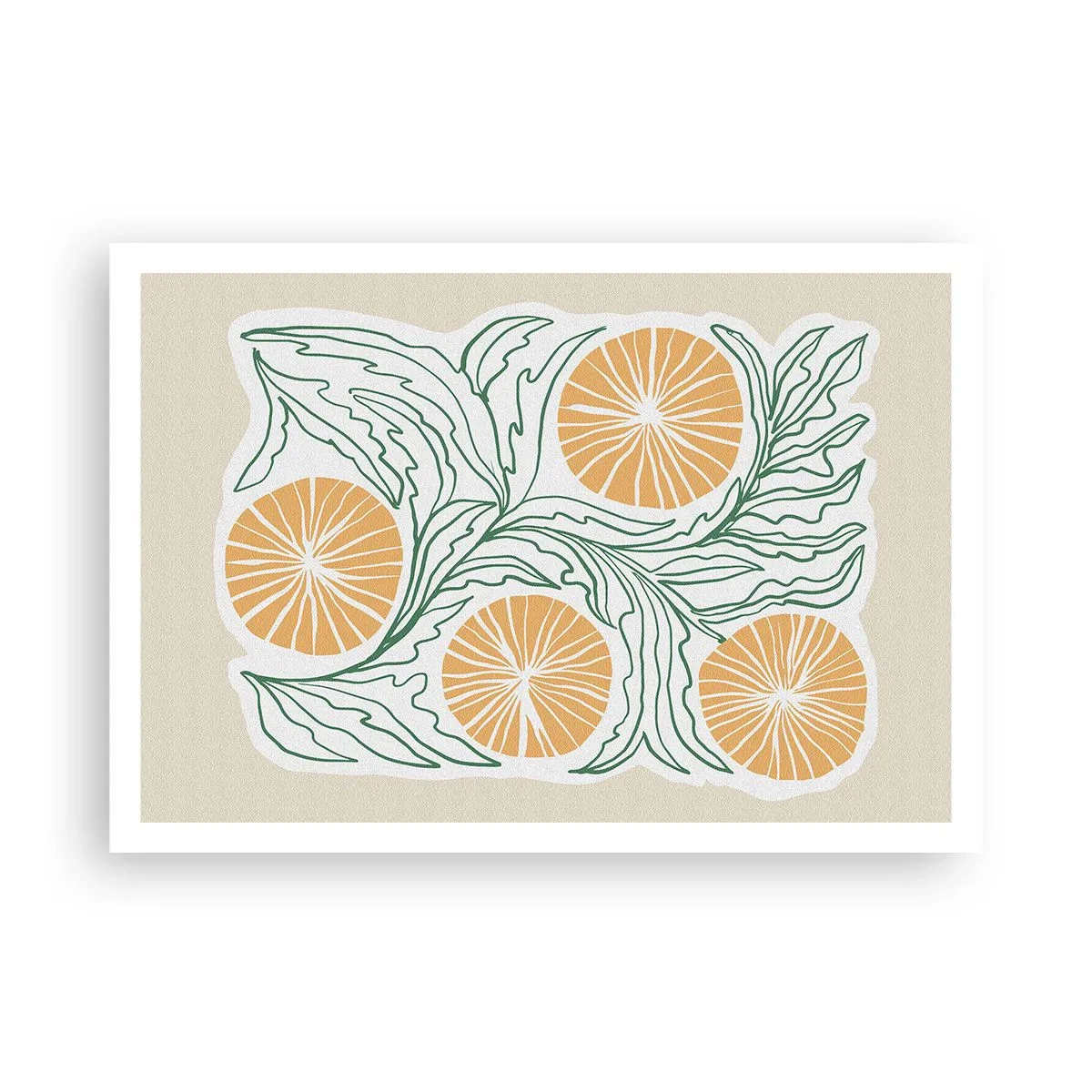 Plakat - Etnisk med et strejf af abstraktion - 100x70 cm