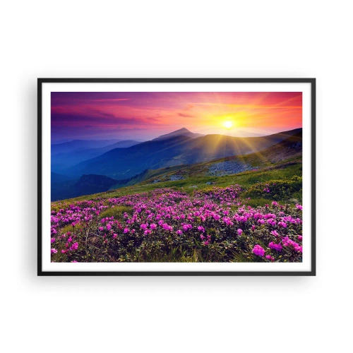 Plakat i sort ramme - ... Og rundt omkring dufter det af fyrretræer og krydderurter - 100x70 cm