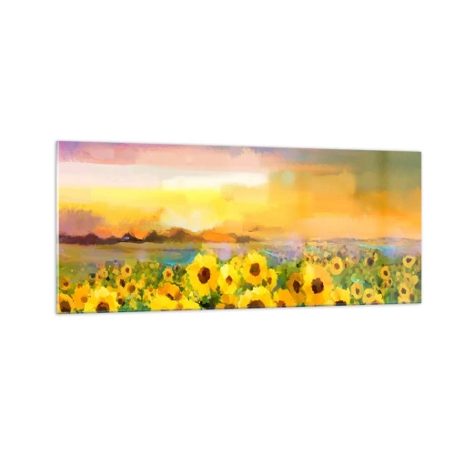 Billede på glas - Selve solen er steget ned på jorden - 100x40 cm