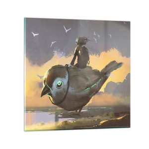 Billede på glas - Et stop på en fantastisk rejse - 30x30 cm