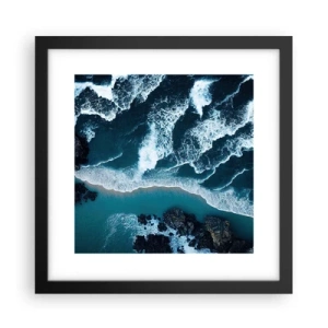 Plakat i sort ramme - Svøbt i bølger - 30x30 cm