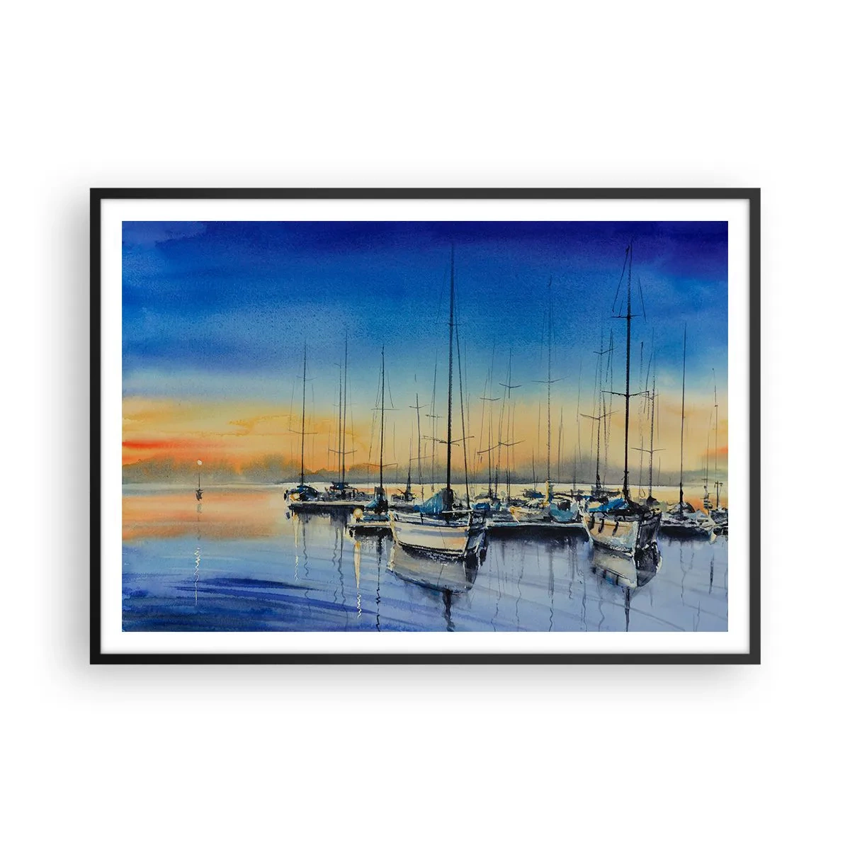 Plakat i sort ramme - Slutningen på en god dag - 100x70 cm