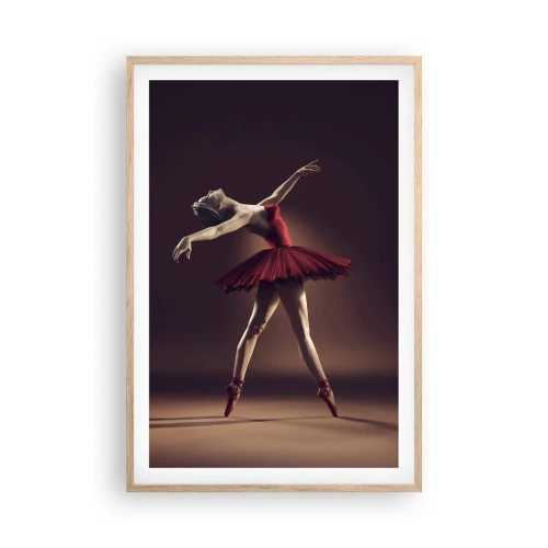 Plakat i ramme af lyst egetræ - Prima ballerina - 61x91 cm