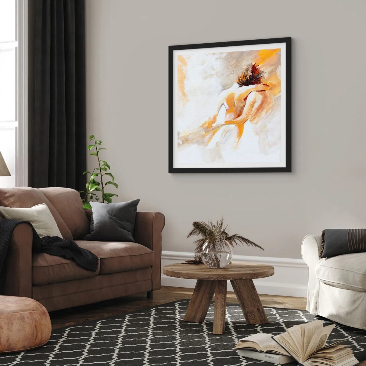 Plakat i sort ramme - I himlen af nærhed - 60x60 cm