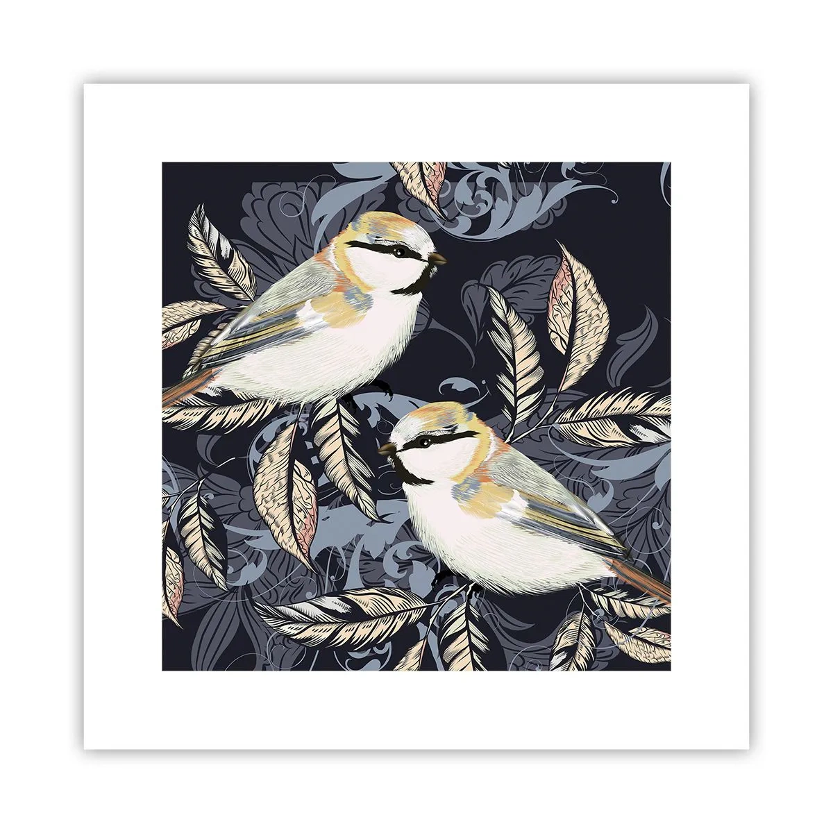 Plakat - Gul-blå espalier - 30x30 cm