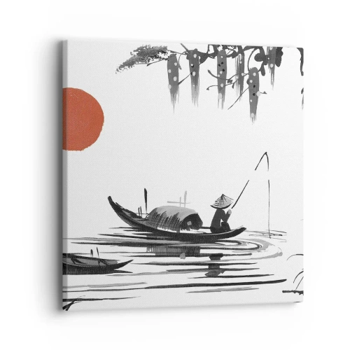 Lærredstryk - Billede på lærred - En asiatisk eftermiddag - 40x40 cm
