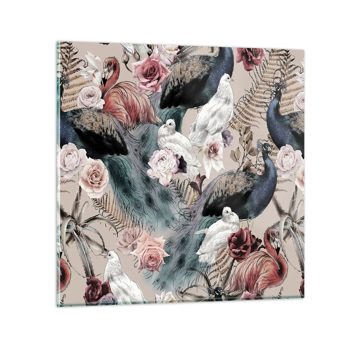 Billede på glas - I paladsets have - 30x30 cm