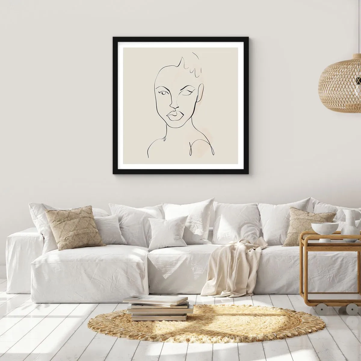 Plakat i sort ramme - Omrids af sensualitet - 40x40 cm