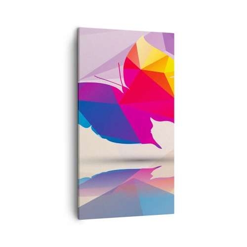 Lærredstryk - Billede på lærred - Sommerfugl regnbue - 45x80 cm