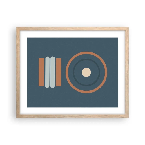 Plakat i ramme af lyst egetræ - Essensen af tingene - 50x40 cm