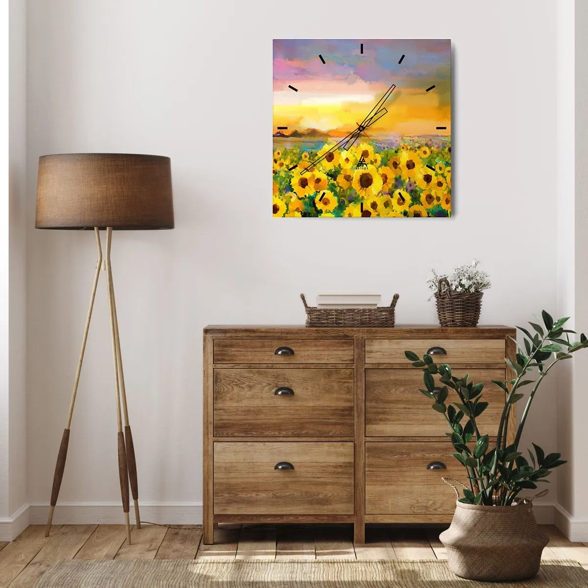 Vægur, Uret - Selve solen er steget ned på jorden - 30x30 cm