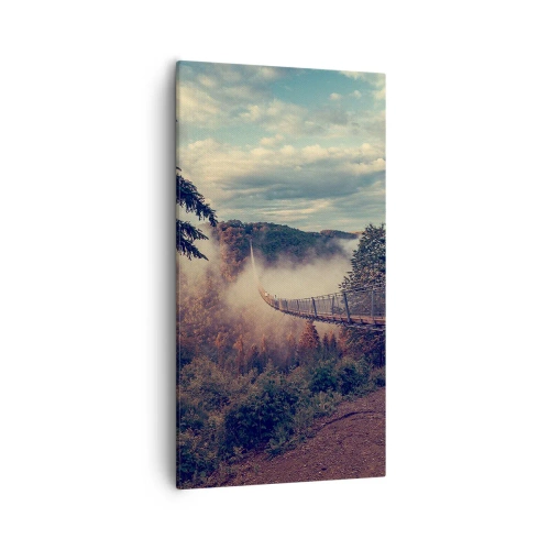 Lærredstryk - Billede på lærred - Over efterårsskoven - 55x100 cm
