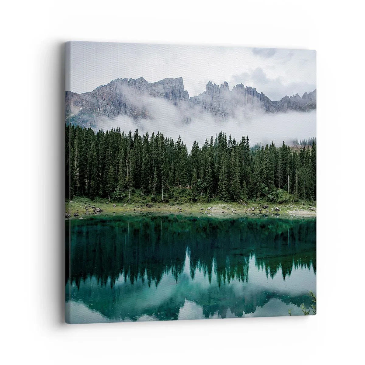 Lærredstryk - Billede på lærred - Hys, tys, lad os ikke vække sovevandet... - 40x40 cm